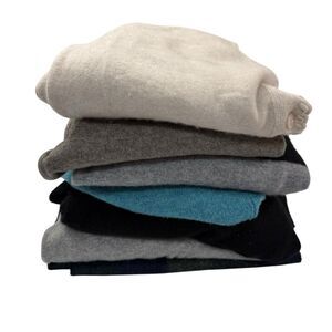 7 Piece Lot 100% Cashmere Sweater Craft Cutter Repurpose Recycle Gray Black Blue
